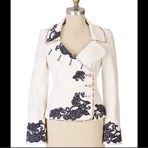 Anthropologie Jackets & Blazers - ANTHROPOLOGIE embroidered corduroy jacket blazer